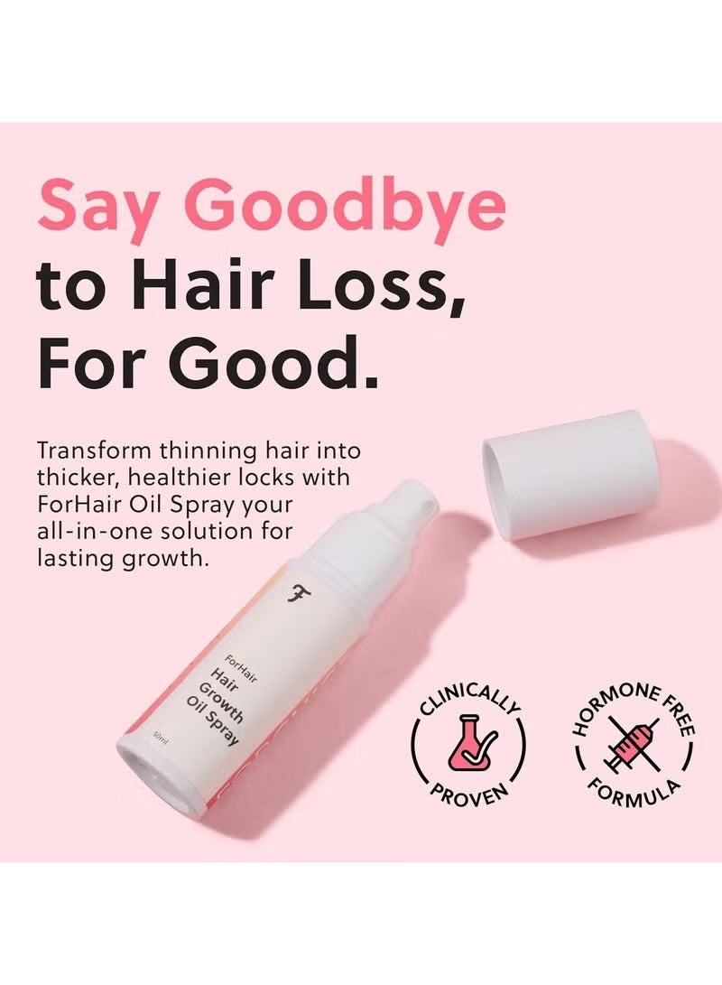 Forchino Forchics For Hair Growth Oil Spray 50ml | Non-Greasy Hormone-Free Formula for Thicker Hair, Damage Repair & Hair Loss Prevention | Ideal for Dry Scalp - Image 2
